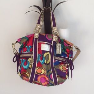 Funky coach purse with shoulder strap